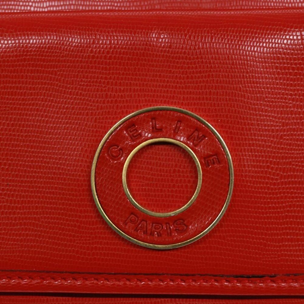 CELINE Shoulder Bag Leather Red Auth bs15049 - Picture 12 of 15